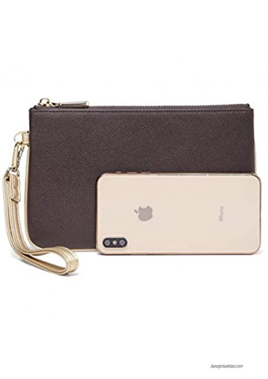 Daisy Rose Zip Wristlet Phone Clutch-RFID Blocking protection Wallet