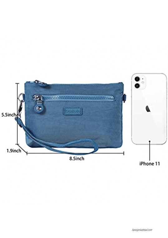 Dueicrlo Wristlet Wallet Lightweight Chic Clutch Pouch Wristlets with Crossbody Strap for Women