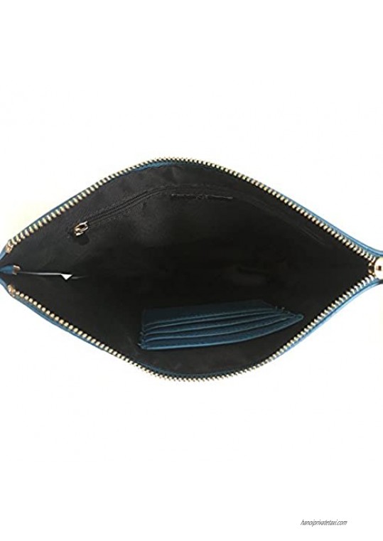 Faux Leather Flat Wristlet with Card Sleeves