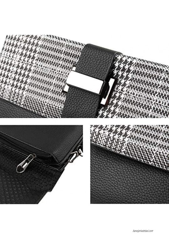 GERINLY Women’s Plaid Wristlet Wallet Houndstooth Clutch Purse Large Phone Wallet