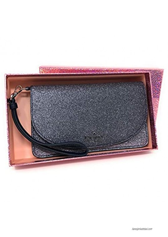 Kate Spade New York Joeley Boxed Multifunctional Wallet Wristlet Clutch Glitter Grey