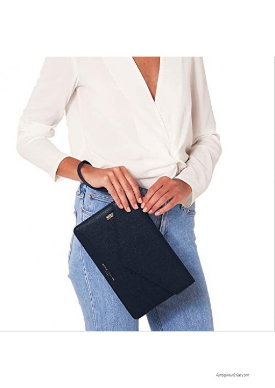 Katie Loxton Esme Womens Vegan Leather Envelope Clutch Wristlet Bag Navy