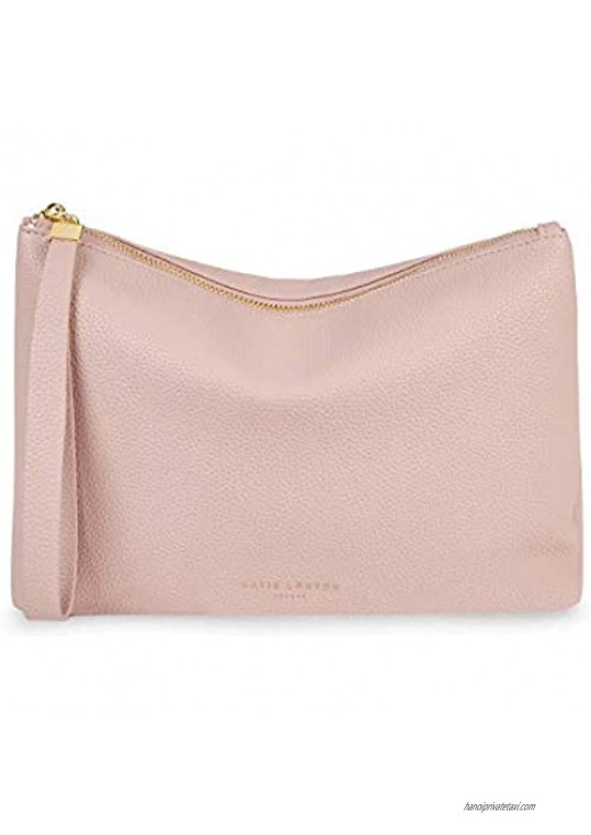 Katie Loxton Isla Womens Medium Vegan Leather Wristlet Clutch Handbag in Pale Pink