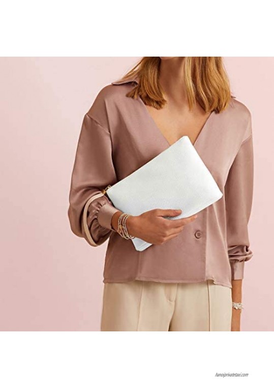 Katie Loxton Isla Womens Medium Vegan Leather Wristlet Clutch Handbag in White