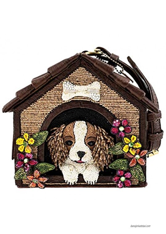 Mary Frances Ruff House Beaded Dog House Novelty Wristlet Handbag Purse  Multi