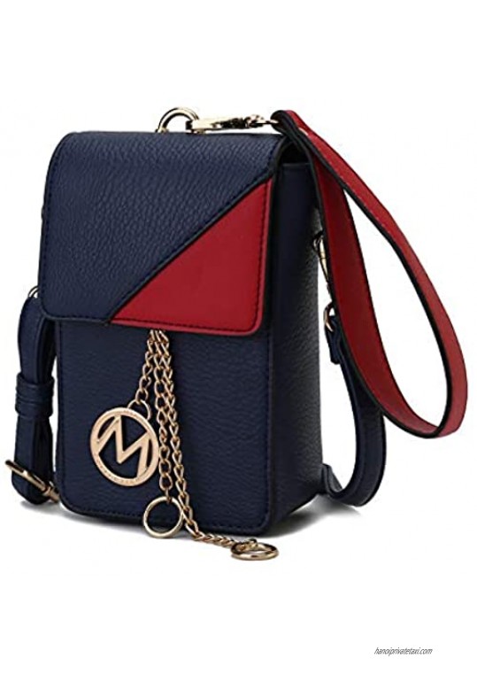 MKF Collection Crossbody Cellphone Purse for Women – PU Leather Wallet Handbag  Wristlet Strap Clutch Bag Card Slots