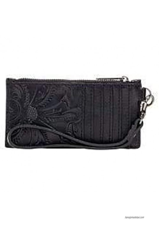 Patricia Nash Almeria Credit Card Leather Wristlet - Woven Floral Tapestry