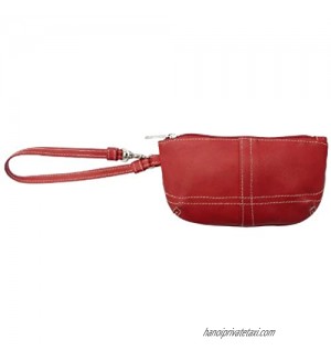 Piel Leather Ladies Wristlet  Red  One Size