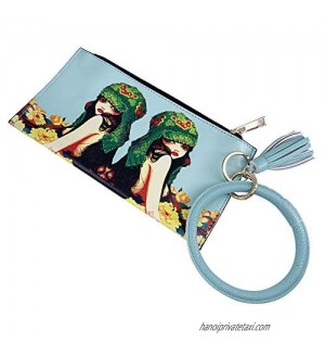 SOGIBUR Clutch Tassel Wristlet Key Ring Bangle Long Phone Wallet Card Holder Purse