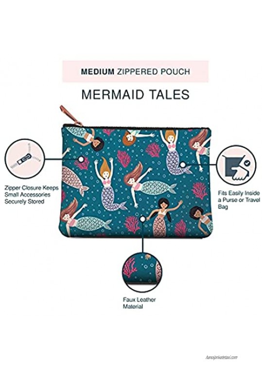 Studio Oh! Medium Zippered Pouch Available in 8 Designs Stacy H. Kim Mermaid Tales