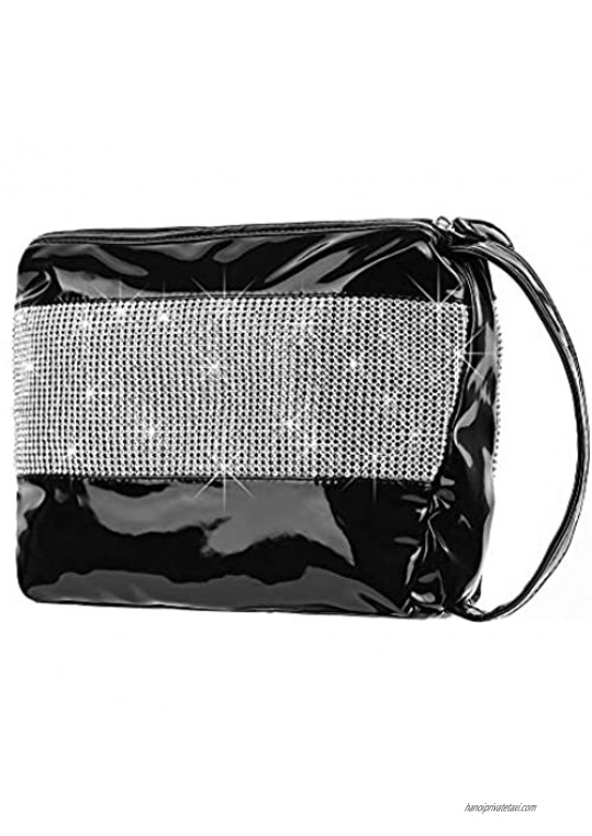 Valleycomfy Wristlet Purse Women's Wristlet Handbags with Bling Rhinestones for Women and Girls(Black)