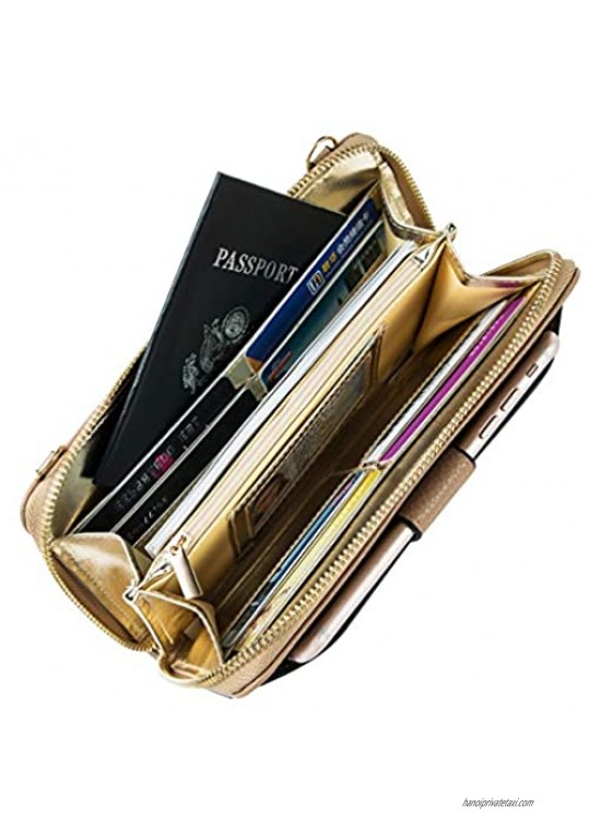 Womens Wristlet Wallet Crossbody Bag Cellphone Purse Handbag Card Slots 2 Strap Wrist Black 8.34.31.4