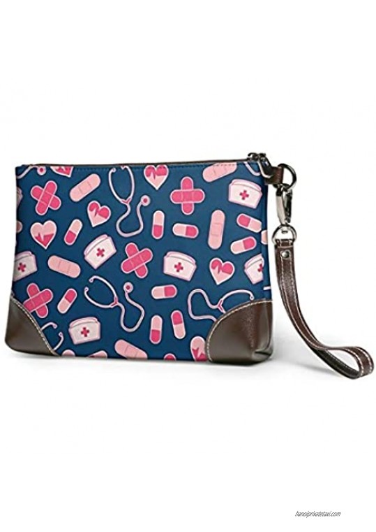wristlet purse for women nurse clutch handbags leather wallet