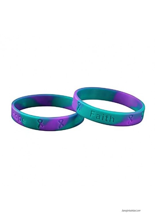 5 Pack Sexual Assault Awareness Silicone Bracelets (5 Bracelets in a Bag)