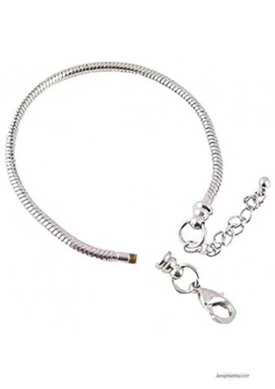Bracelet Fits 8-10 Inch Beads Tone Snake Chain Charm CharmLobster C.