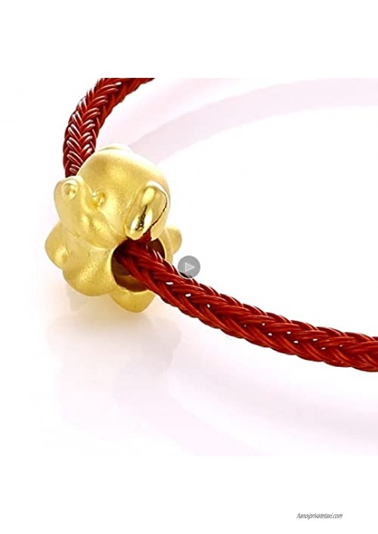 Chow Sang Sang 999 24K Solid Gold Cute Dog Charm Bracelet for Women 89806C