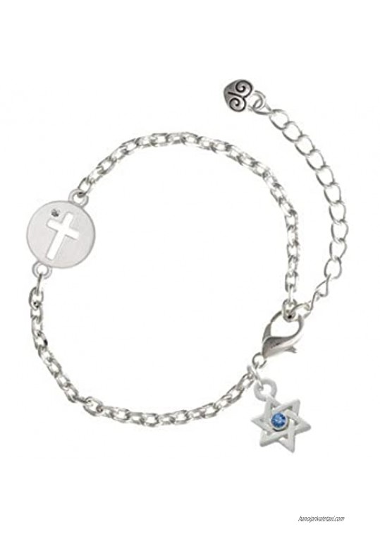 Delight Jewelry Mini Star of David with Crystal - Cross Disc Connector Zoe Bracelet 8