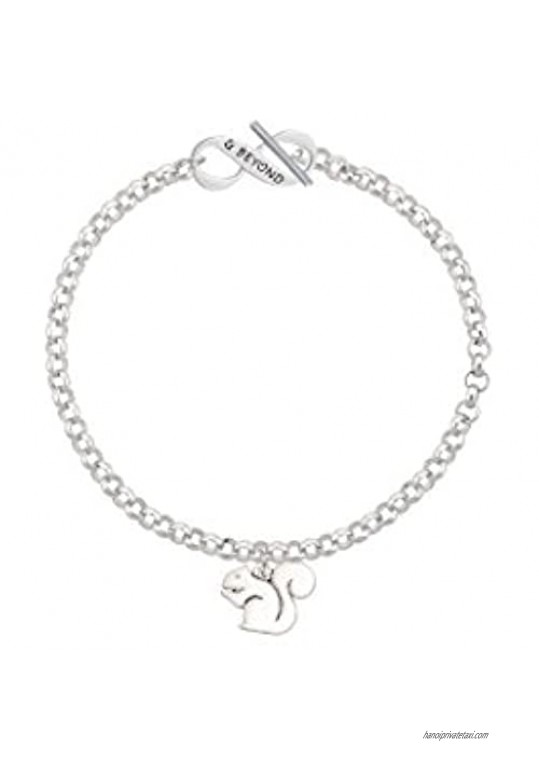 Delight Jewelry Silvertone Squirrel & Beyond Infinity Toggle Chain Bracelet 8