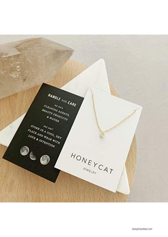HONEYCAT Crystal Solitaire Bracelet in Gold Rose Gold or Silver | Minimalist Delicate Jewelry