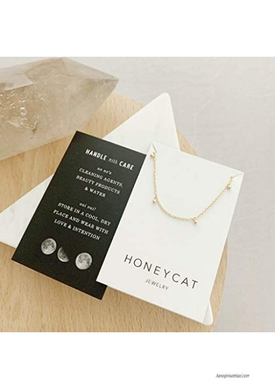HONEYCAT Tiny Ball Charms Droplet Bracelet in Gold Rose Gold or Silver | Minimalist Delicate Jewelry