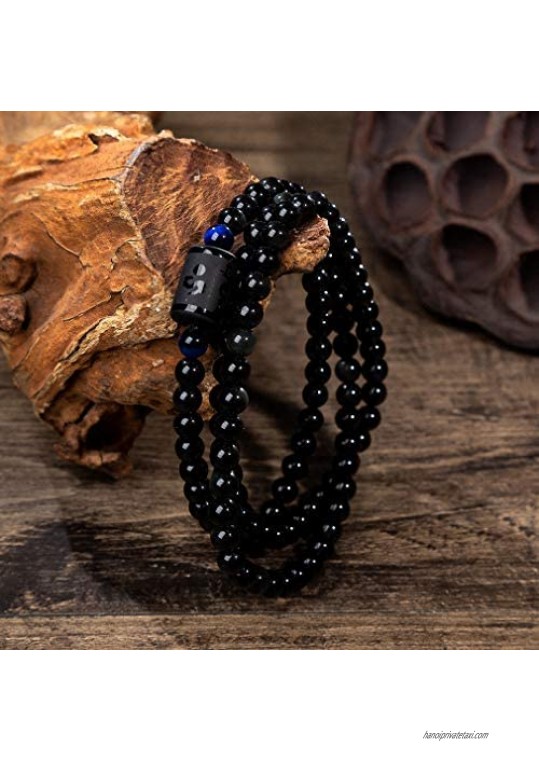Hynsin Womens Bracelet Dragon Phoenix Transport Luck Beaded Wrap Bracelets Obsidian Stones Lover Romantic Jewelry