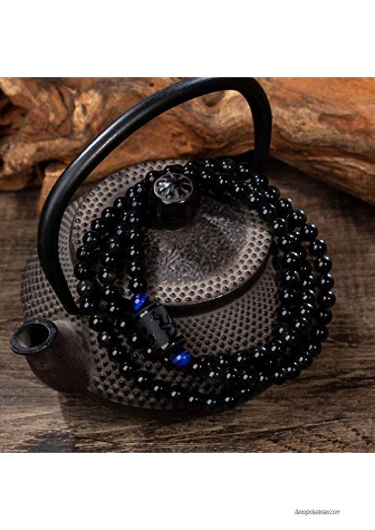 Hynsin Womens Bracelet Dragon Phoenix Transport Luck Beaded Wrap Bracelets Obsidian Stones Lover Romantic Jewelry