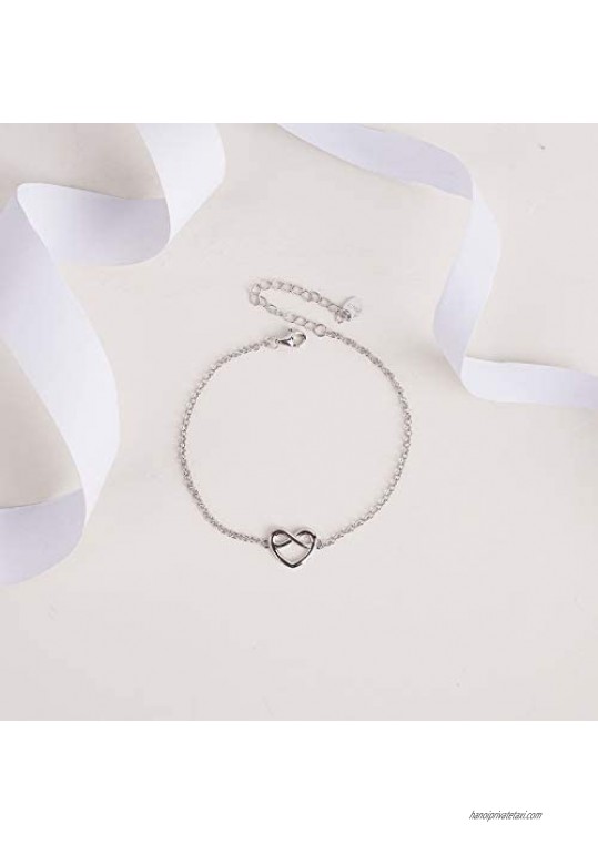 VENSERI S925 Sterling Silver Bracelet Celtic Love Knot Bracelet Birthday Gift（Bracelet，9“）