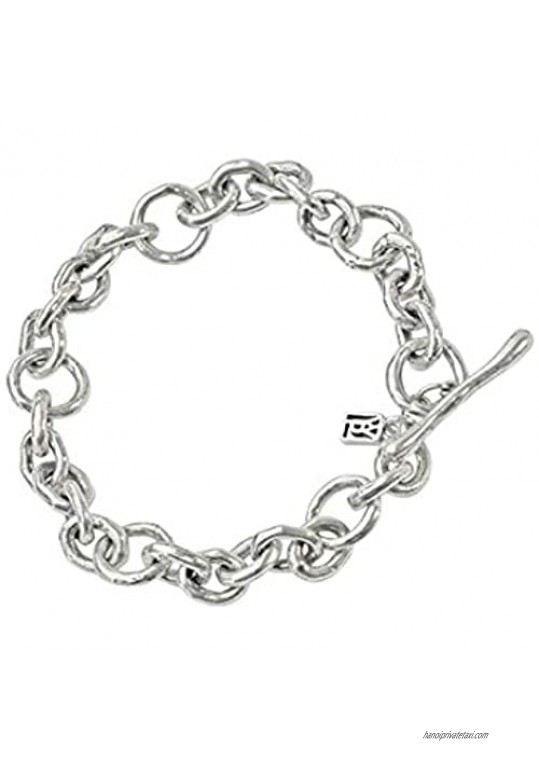 Waxing Poetic Ostara Hammered Sterling Silver Link Charm Bracelet - Two Sizes