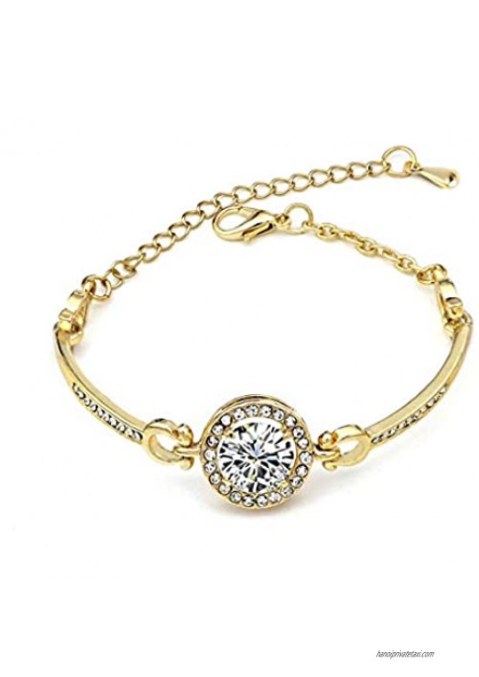 Womens Bracelet Trendy Jewelry Rose Gold Cute Zircon Bracelets Silver Charms Bracelets Bangle for Women Children Girl DIY Jewelry Gifts