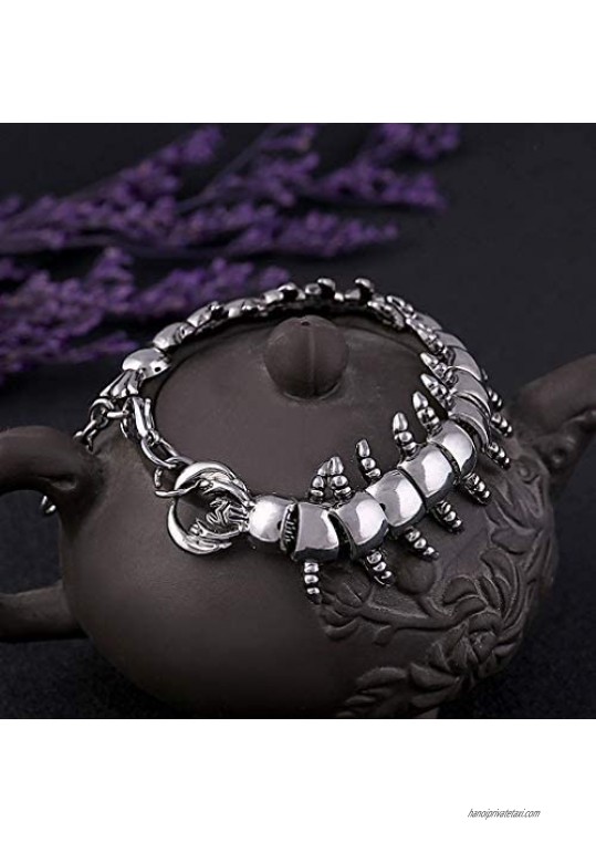 Womens Punk Centipede Stainless Steel Bracelet for Women Bracelets & Bangles Charms Bracelets Men Pulseira Jewelry Gift