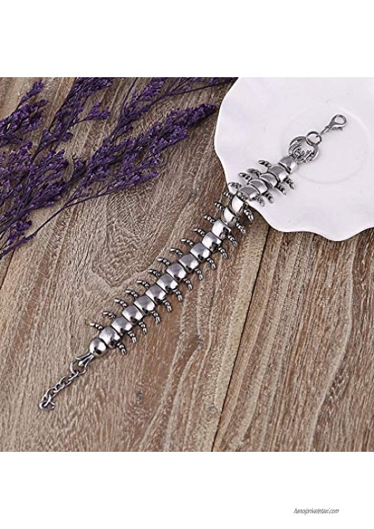 Womens Punk Centipede Stainless Steel Bracelet for Women Bracelets & Bangles Charms Bracelets Men Pulseira Jewelry Gift