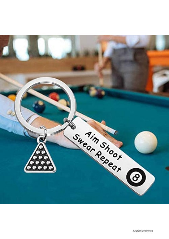 Zuo Bao Pool Player Gift Billiards Ball Keyring Aim Shoot Swear Repeat Jewelry 8 Ball Pool Billiards Player Gift