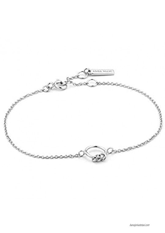 925 Sterling Silver Dainty Boho Minimalist Circle Charm Bangle Bracelet for Women & Gift Resizable