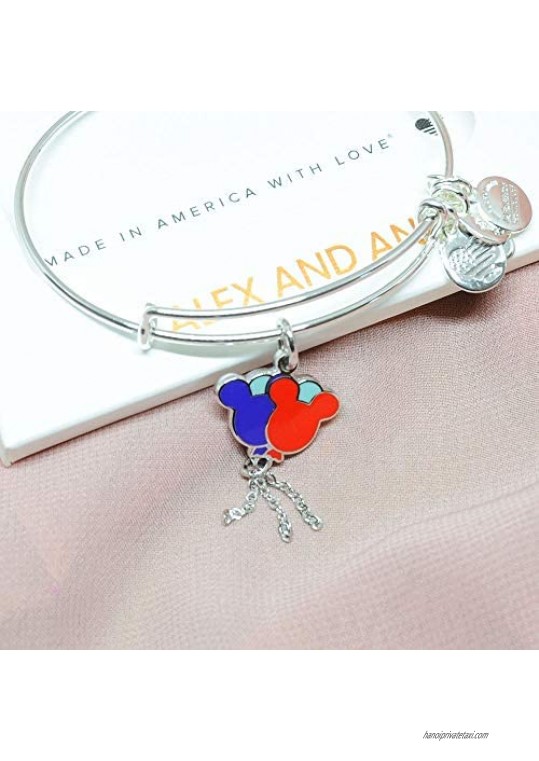 Alex and ANI Disney Parks Mickey Mouse Balloons - Charm Bracelet Jewelry Gift (Silver Finish)