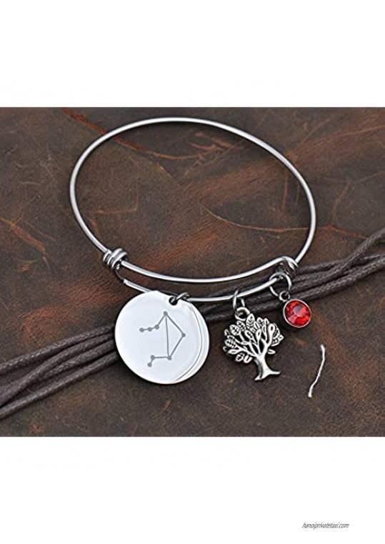Custom Horoscope Bracelets Astrology Bangle Constellation Charm Birthstone Birthday Gift for Women Girls