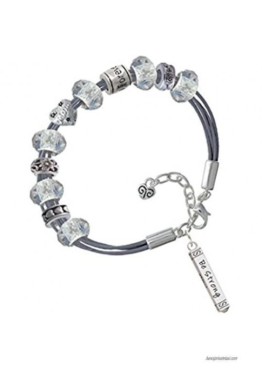 Delight Jewelry Be Strong and Courageous Bar Love Forever Mothers Day Bracelet