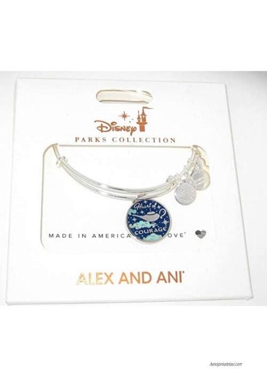 Disney Alex Ani Jasmine and Rajah Heart of Courage Silver Bangle Bracelet