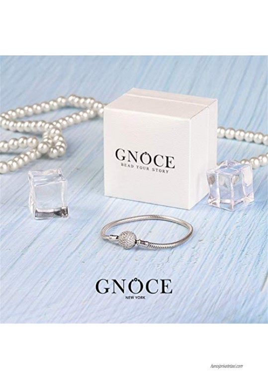 GNOCE Skull Queen Charm Bracelet Sterling Silver Unique Skull Queen Snake Chain Basic Charm Bangle with Round Clasp