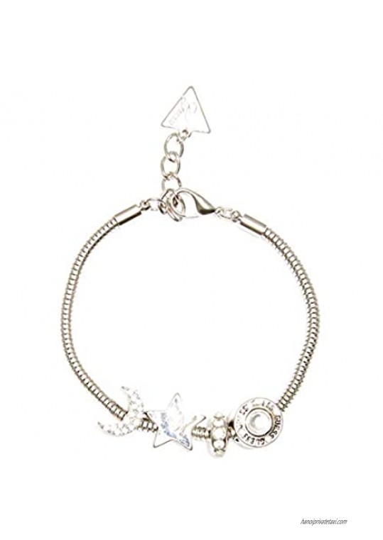 GUESS Factory Women's Silver-Tone Snake Chain Charm Bracelet NS