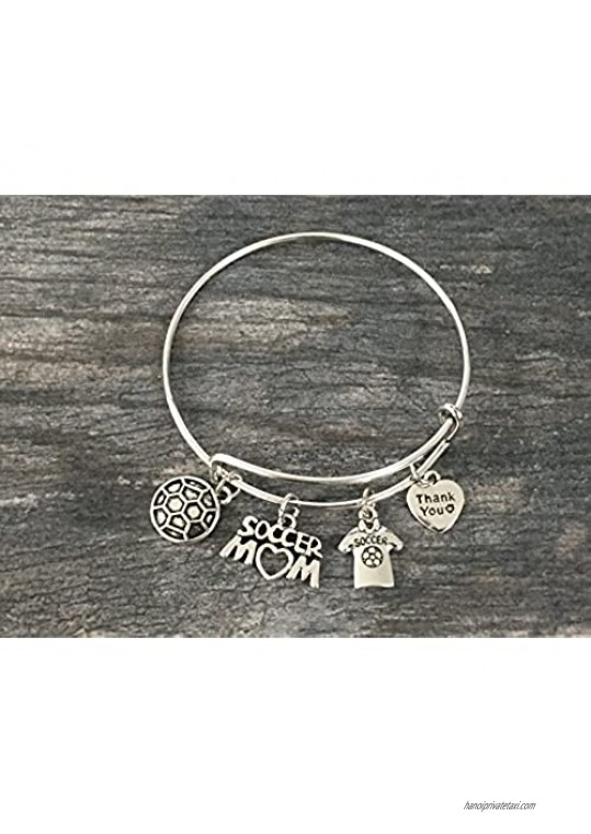 Infinity Collection Soccer Mom Charm Bangle Bracelet - Soccer Gifts- Soccer Mom Jewelry - - Perfect Soccer Mom Gifts!!