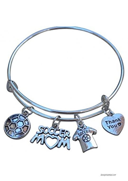 Infinity Collection Soccer Mom Charm Bangle Bracelet - Soccer Gifts- Soccer Mom Jewelry - - Perfect Soccer Mom Gifts!!