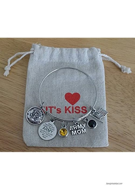 Kit's Kiss Army Mom Bracelet Army Mom Jewelry Army Bracelet Army Jewelry Army Mom Bangle Bracelet