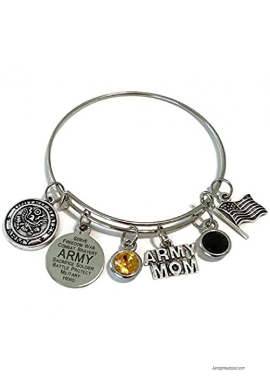 Kit's Kiss Army Mom Bracelet Army Mom Jewelry Army Bracelet Army Jewelry Army Mom Bangle Bracelet