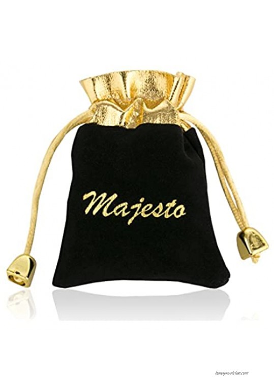 Majesto - European Love Heart Charm Beaded Bracelet Red Adjustable 6-8.5 Inch for Women and Teen Girls Prime Gift 18K Gold Plated