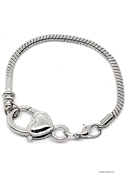Sexy Sparkles Heart Lobster Clasp Charm Bracelet Silver Tone. Available Drop Down Menu