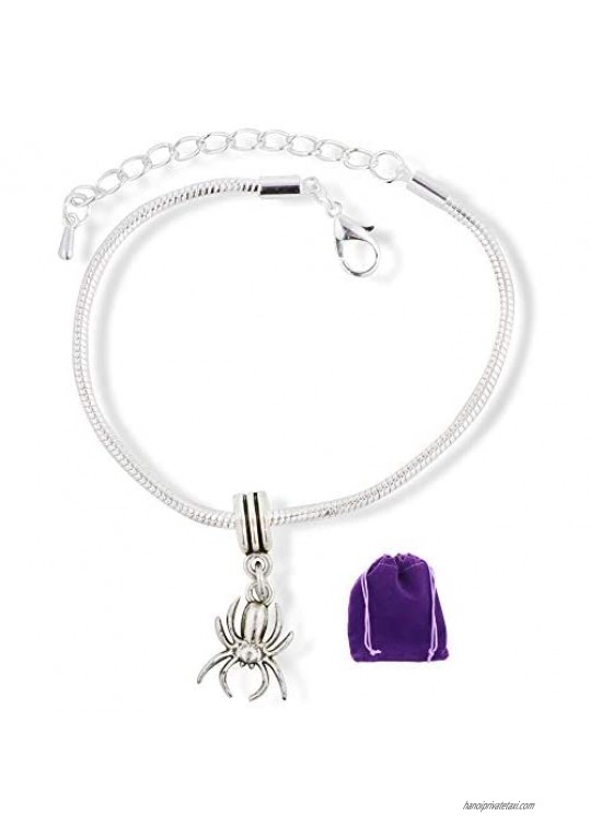 Spider Jewelry | Spider Bracelet on Stainless Steel Snake Chain Charm Bracelet