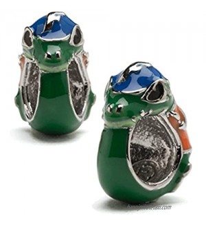 University of Florida Beads | Set of Two Florida Gator Charms | Stainless- Steel Beads | Fits Most Popular Charm Bracelets