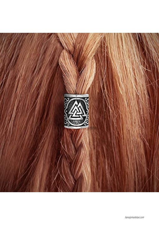 925 Sterling Silver Valknut Viking Knot Odin Hair Bead