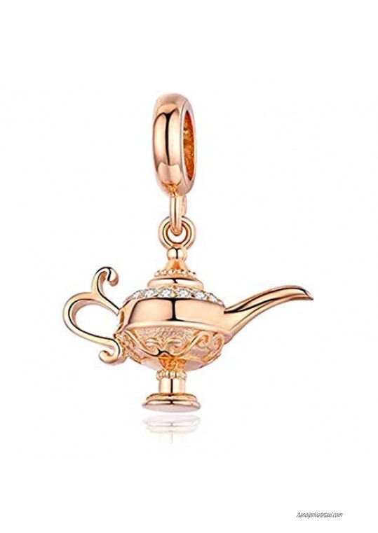 Aladdin Lamp Charm Authentic 925 Sterling Silver Charms Bead for Womens Bracelets Necklace Pendant
