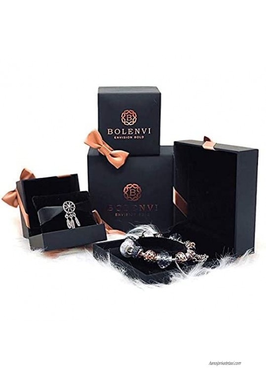 BOLENVI Red Fox CZ Eyes Rose Gold on 925 Sterling Silver Pendant Charm Bead For Pandora & Similar Charm Bracelets or Necklaces